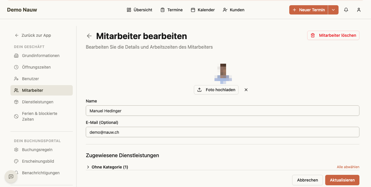 Mitarbeiter bearbeiten