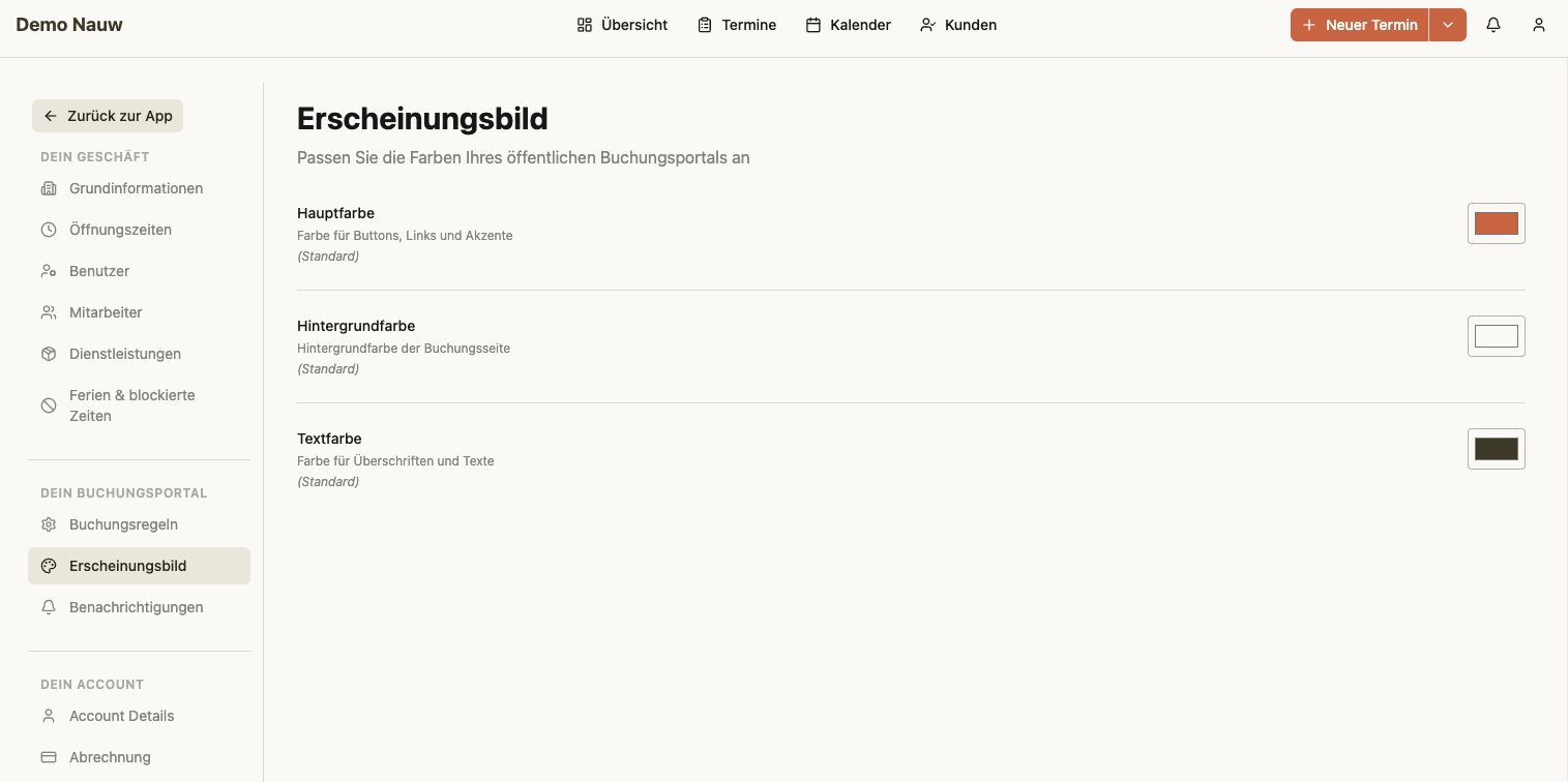 Erscheinungsbild-Seite